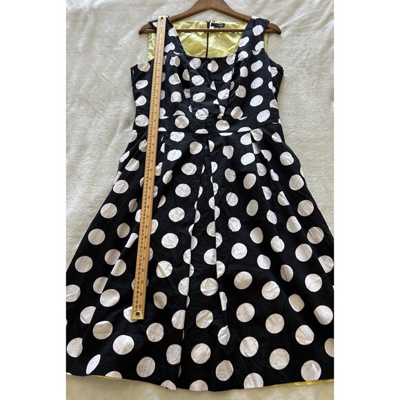 East 5th Womens Dress Size 14 Black White Polkadot Swing Lined 50's Style - Picture 4 of 11